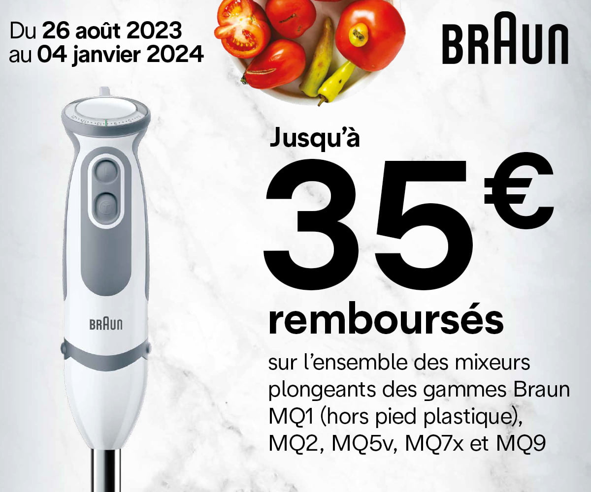 Offre de remboursement<br/> Mixeurs plongeants Braun